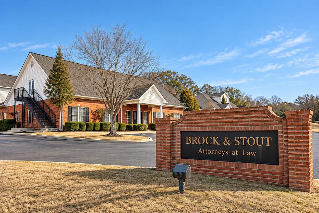 Brock & Stout Enterprise office sign and building